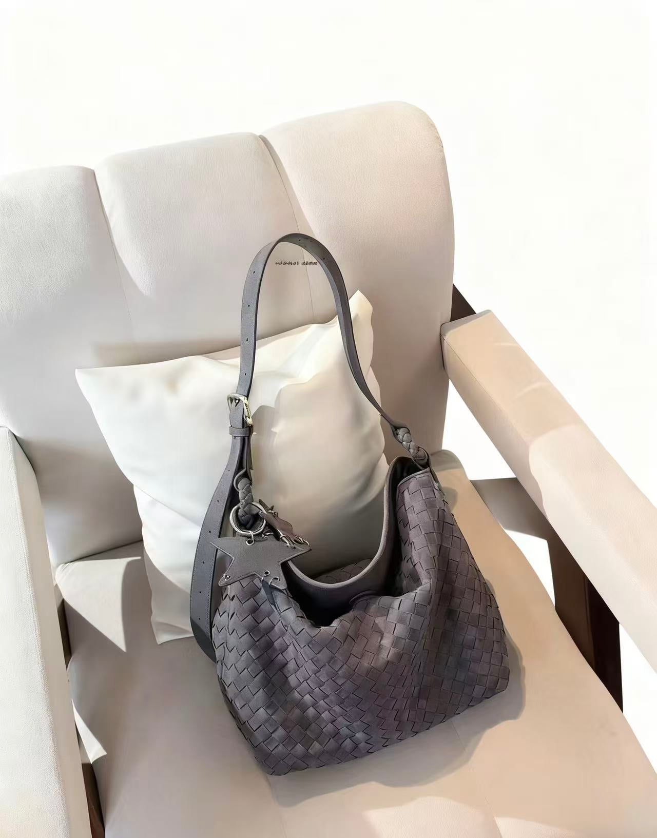 Woven-style shoulder bag