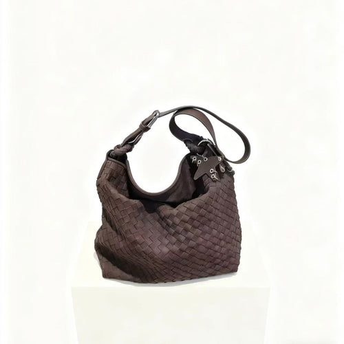 Woven-style shoulder bag